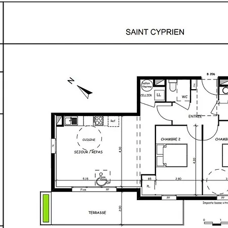 Superbe T3 Recent 67 M2, Gde Terrasse, 3km Plage, Vue Canigou, Parking Et Box Privatif Saint-Cyprien (Pyrenees-Orientales)